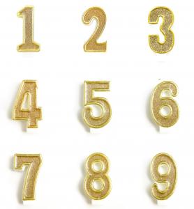 Cake Candle Numbers Gold
