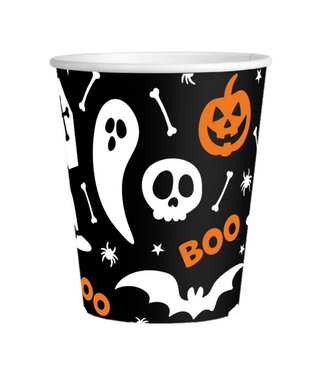 Halloween BOO Pappersmuggar 210ml 8-pack