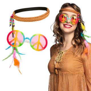 Set Hippie Bohemian (hårband och partyglasögon)