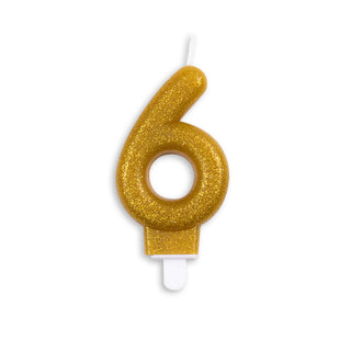 Number light Gold Glitter 0-9