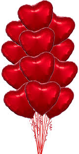 Helium ballongbukett Hjärtan