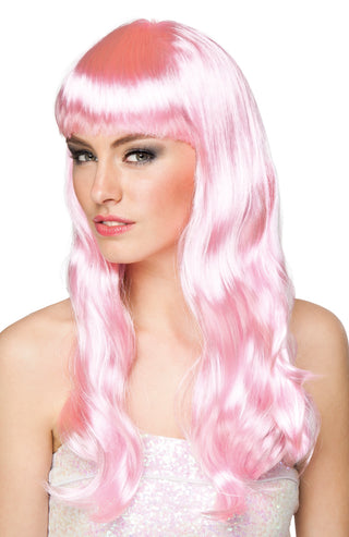 wig ladies chic light pink