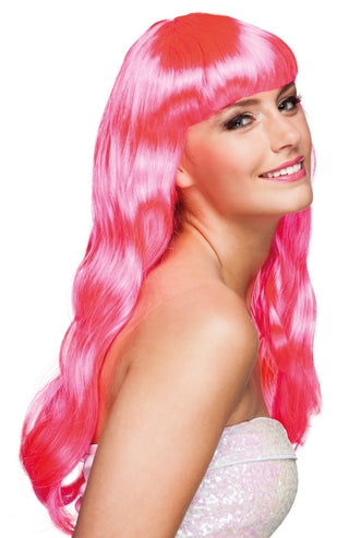 wig long hot pink