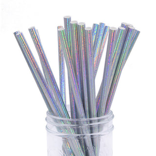 Paper straws mother of pearl 24-pack, Available in several colors