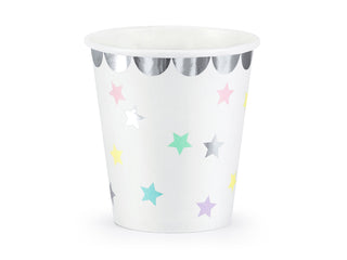 paper cups pastel stars 6-pack