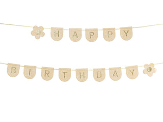 Filtbanderoll Happy Birthday, rosa, 3 m