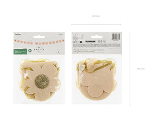 Filtbanderoll Happy Birthday, rosa, 3 m