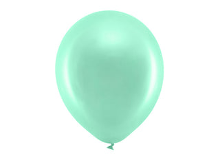 Latexballonger Mettalic Mint grön 30cm, 100-pack