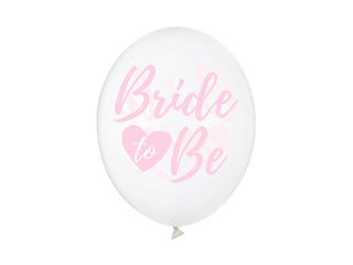 Latex balloons Bride to Be Pink 30cm, 6-pack