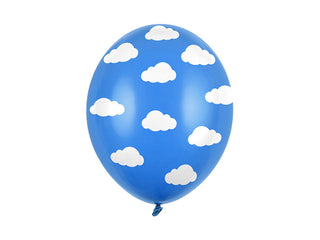 Latex balloons Blue Cloud 30cm, 6-pack