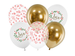Latexballonger Kärleks Mix 30cm, 6-pack