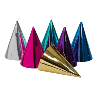 Party hats Metallic 6-pack, Available in several colors