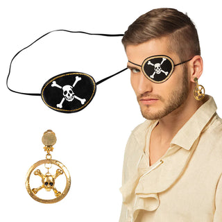 Set Pirate skull (eyepatch and earring)