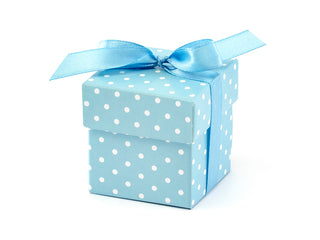 gift box light blue dotted 10 pcs