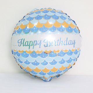 Foil balloon birthday frill blue