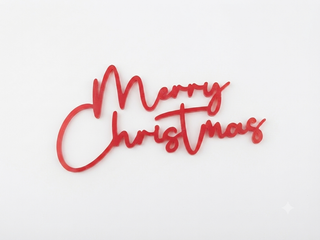 "Merry Christmas" i Akryl, 10x7 cm