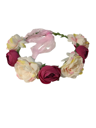 Blomkrona, Vit och Cerise Rosa blommor