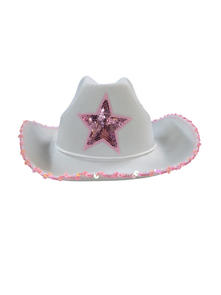 vit cowboy hatt stjärna