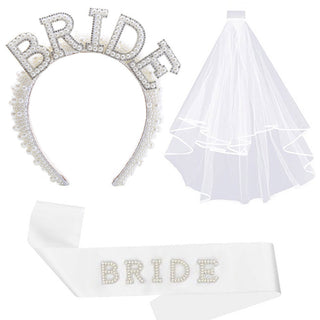 Bride to be set med pärlor och strass 3delar