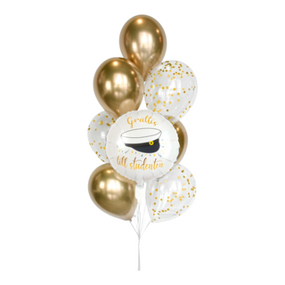 Ballongarrangemang student med helium