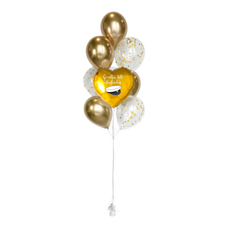 Ballongarrangemang student med helium