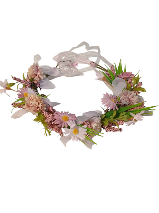 Blomkrona Sommar, Rosa & Vit Solrosor m. blad