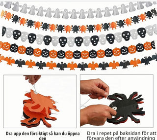 Pappersgirland halloween 2,8m