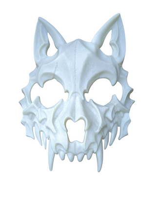 vit skull mask med öron