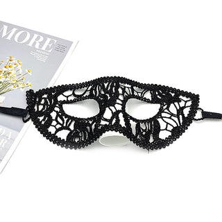 Black lace eye mask crocheted