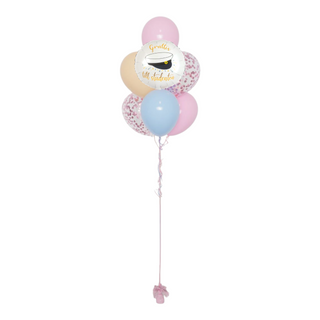Ballongarrangemang student med helium 3