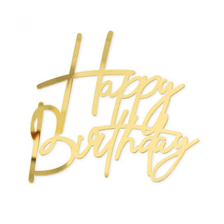 Tårtdekoration "Happy Birthday" i Akryl, 8x10 cm – Klassisk Cake Topper