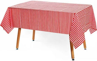Budget Tablecloth White/red Striped