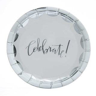 Paper plates Small Silver Celebrate 10-pack 18cm