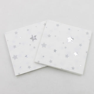 Small Napkins Silver Stars 20-pack