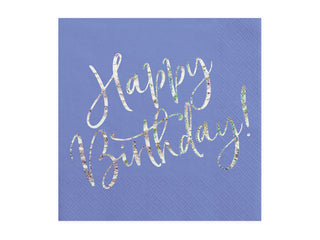 blå servetter med happy birthday