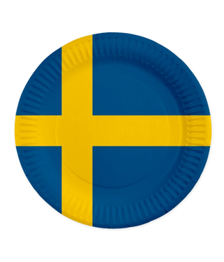 Papperstallrikar Svenska Flaggan 23cm 8-pack