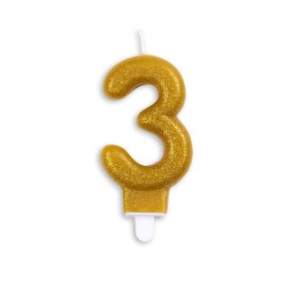 Number light Gold Glitter 0-9