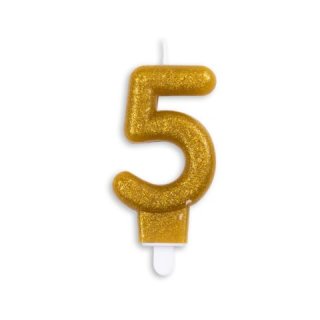 Number light Gold Glitter 0-9