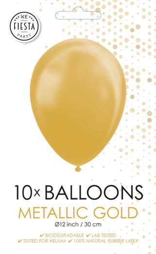 Latexballonger metallic guld 10-pack