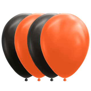 Halloween Latexballonger svart/orange 10-pack