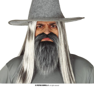Beard with Mustache Grey