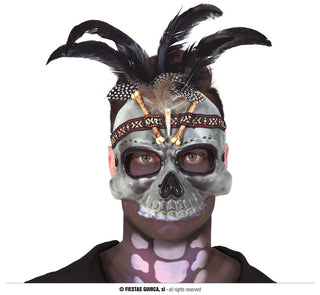 Voodoo Mask with Feathers
