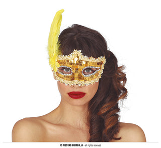 Eye Mask Gold with Feather