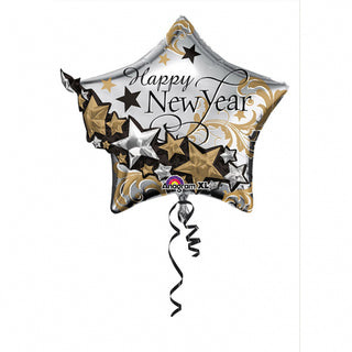 Happy new year balloon with star effect