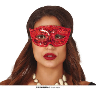 Sequin mask red