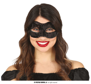 Svart Paljett Ögonmask