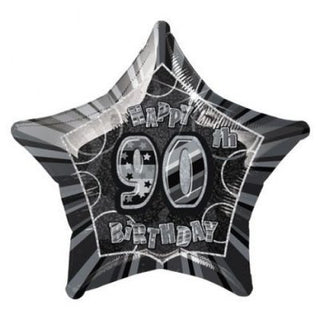 90 Years Helium Balloon Black 20"