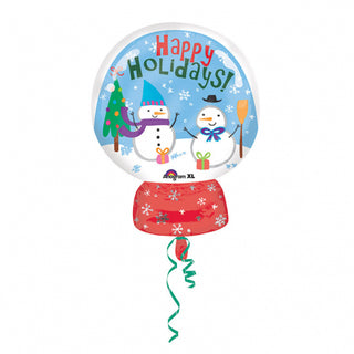 snow globe with happy holidays! foil balloon