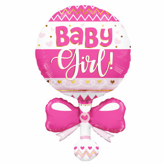 Baby Girl Skallra Heliumballong 36"