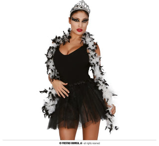 Feather boa White/black 180cm